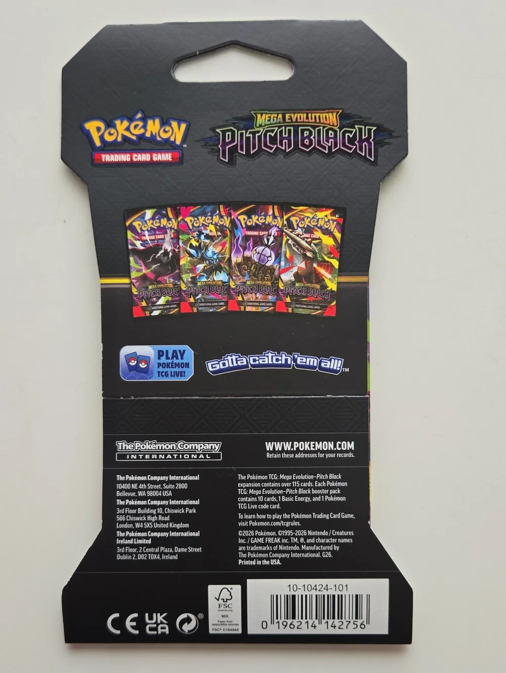 Pokemon TCG Mega Evolution Pitch Black Booster Pack